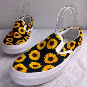 Sunflower Canvas Slip-On Sneakers Summer Chunky Platform Rise SZ 9.5 Floral Y2K